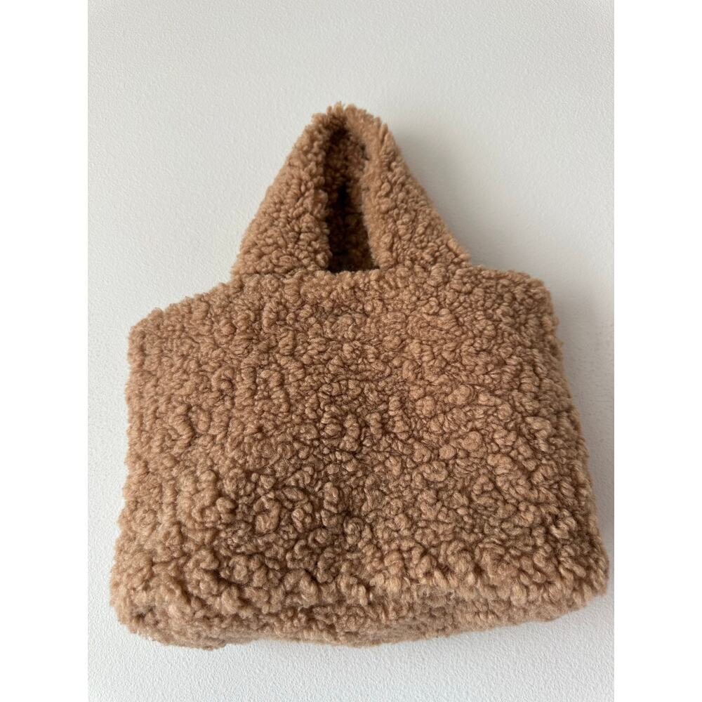 Laundry by Shelli Segal Teddy Sherpa Tote Bag Brown Crossbody Cozy Plush - Picture 2 of 6